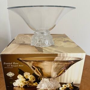 Frosted Rose Bouquet Bowl by Godinger